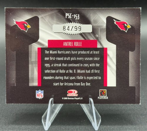 2005 Zenith ANTREL ROLLE Firma Tagli Autografo Rookie Patch CARDINALI 84/99 - Foto 2 di 2