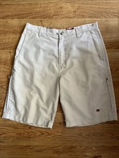 QUIKSILVER Light Khaki Beige 10.5" Inseam Microfiber Board Shorts Sz 34 L104852