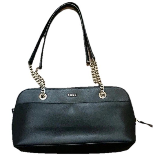 NWT DKNY Maddison Medium TZ Satchel in Black Leather Authentic $228. RARE! image 7