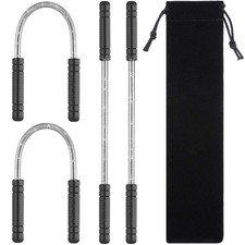 Mudder 4 Pieces Facial Hair Remover Spring Eyebrow 5 Piece Set, Black, Silver