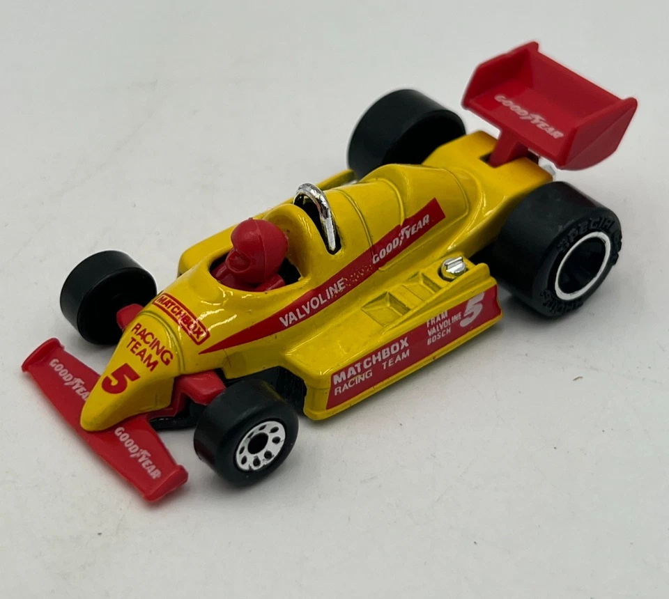 1984 Matchbox MB65 Indy Racer F1 Car Yellow Red Wing Macao w/ Box 1992 - Image 4 of 4