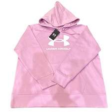 Under Armour Women's Pullover Hoodie Pink Fleece Logo Plus Size 1X