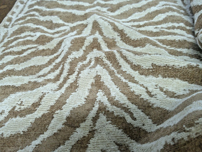 Barrow Fabrics 11114 ''Sabi'' Amimal Skin Chenille Boucle 36 x 54 Stripe Backed