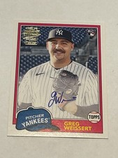 2023 TOPPS ARCHIVES AUTOGRAPH GREG WEISSERT YANKEES   ROOKIE