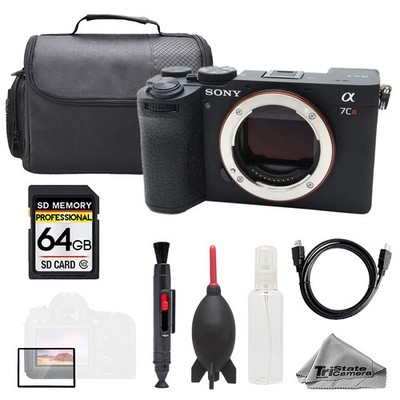 Sony a7CR Mirrorless Camera (Black) + 64GB + Bag+ Screen Protector- Basic Kit