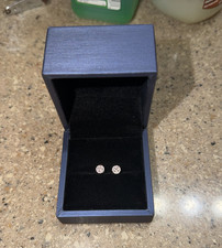 4 Prong Halo Stud Earrings 925 Sterling Silve...