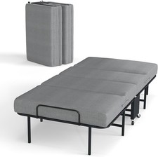 Twin Size Folding Bed 75x38 Cot Size with Mattress Portable Foldable Guest Beds