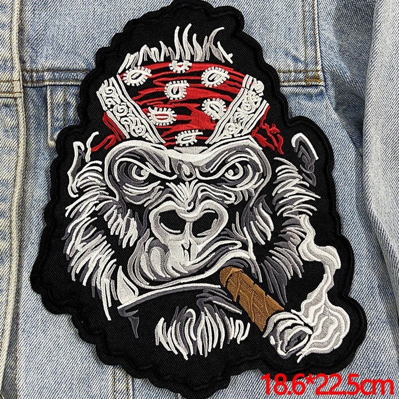 Patch Monkey Biker Chopper MC Embroidered Iron on Jacket Vest Coat DIY ...