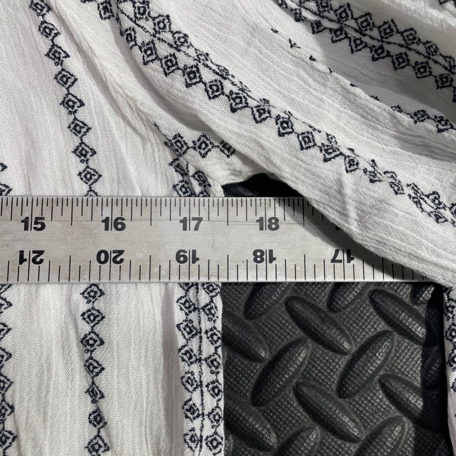 ODDY White Gray Geometric Diamond Pattern Striped… - image 5