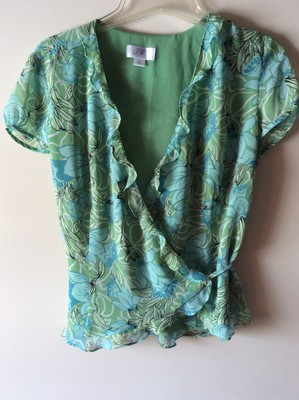 loft floral wrap top