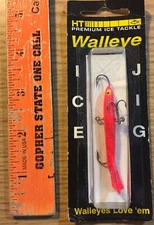 Walleye fishing jigs, HT Enterprises, Red Walleye Fishing Jigs, New In Packaging