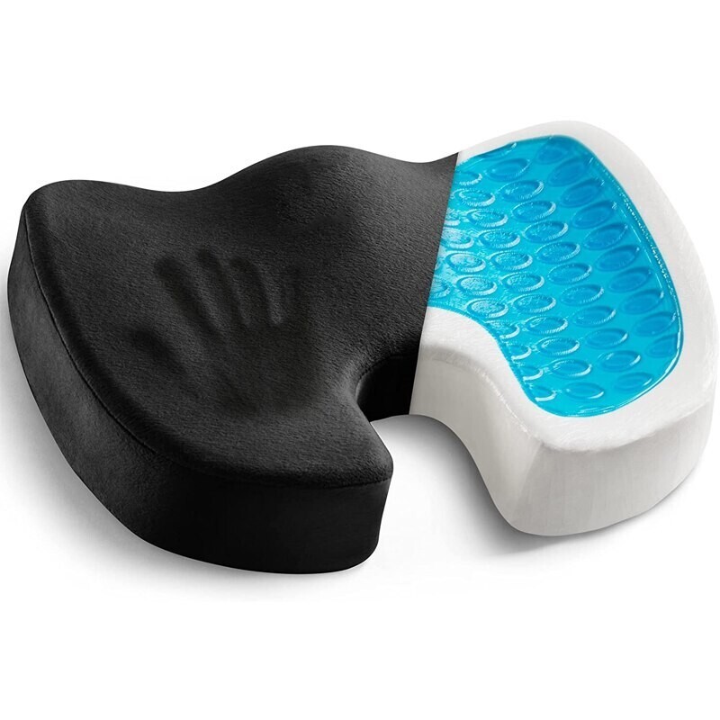 Coussin en gel à mémoire de forme pour coccyx avec technologie thermorégulatrice respirante
