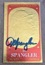 Al Spangler 1965 Topps Embossed #53 INSERT AUTOGRAPHED Card Houston Astros