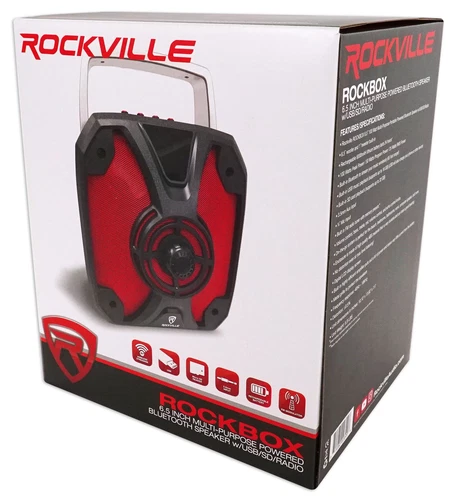 Rockville ROCKBOX 6.5" 100 Watt Portable Rechargeable Bluetooth Speaker w USB/SD - Picture 10 of 10
