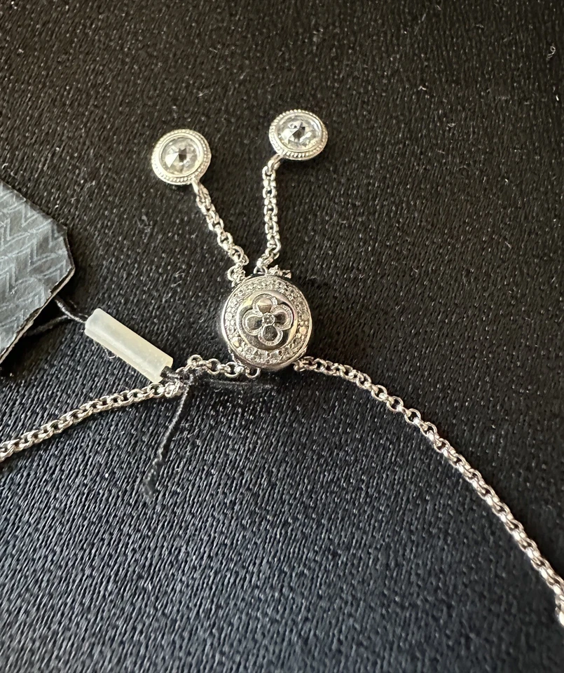 Nadri браслет один бирюзовый камень / слайдер родий - Изображение 4 из 4