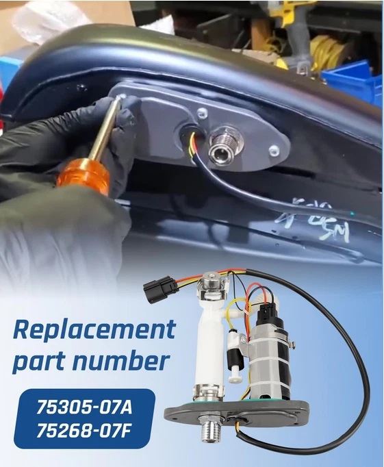 75305-07A, bomba de combustible compatible con Harley Davidson Sportster Iron 883 1200 2007-2019, nueva Foto 2 de 4