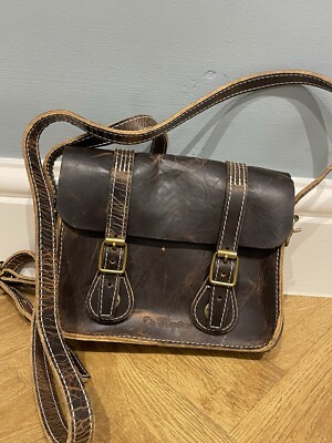 Dr Martens Vintage Brown Leather Shoulder Crossbody Bag Inch