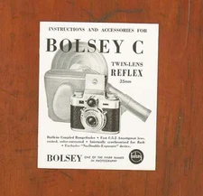 BOLSEY C INSTRUCTION BOOK/37938