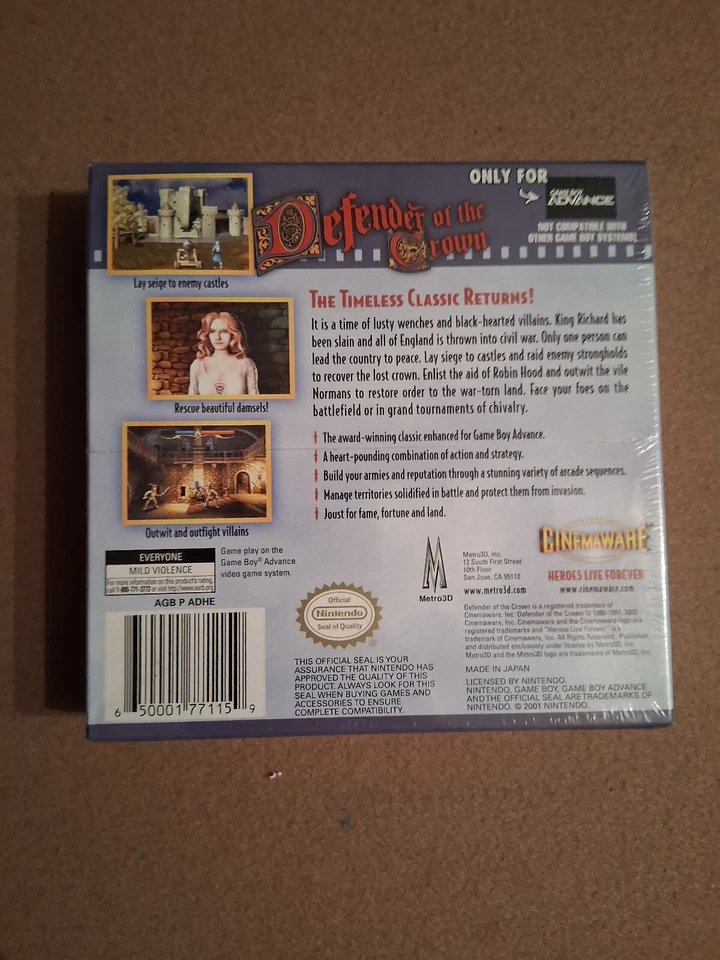 Defender of the Crown (Nintendo Game Boy Advance, 2002) Brand new Sealed clean - Image 2 of 3