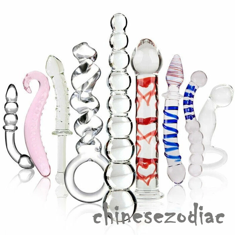Women Glass Two headed Crystal Plug Personal Handhold plug BDSM