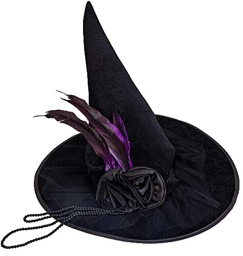 Wizard Mesh Wine Hat for Adult Halloween Costume Witch Cosplay Accessory Amazon.com: VZQI Women main image 4