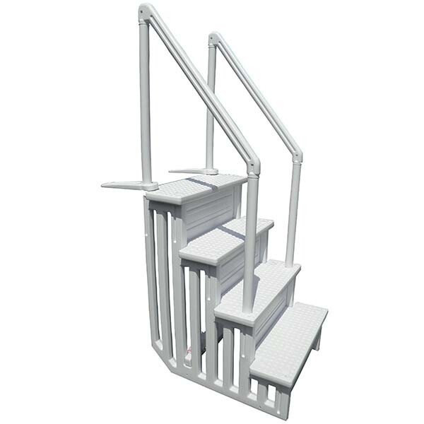 SCALA PER PISCINE INTERRATE, 4 GRADINI E CORRIMANO H 122/206 cm GRE EPE30