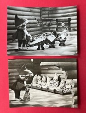 2 x DDR Foto AK Unser SANDMÄNNCHEN 1969/73 Sandmann bei den 7 Zwergen  ( 139312