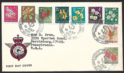 (BL) New Zealand 1967 Introduction of Decimal Currency First Day Cover to USA