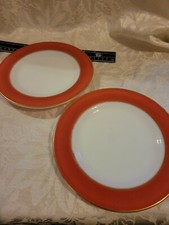 VINTAGE PYREX MILK GLASS DINNERWARE  GOLD TRI...