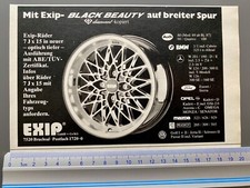 Exip Black Beauty Alufelgen Kreuzspeiche Oldtimer 1987 Vintage Werbung Reklame