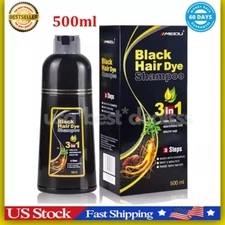 Black Hair Dye Shampoo Natural Fast Instant 3 in 1 Hair Dye Shampoo FREE US SHIP