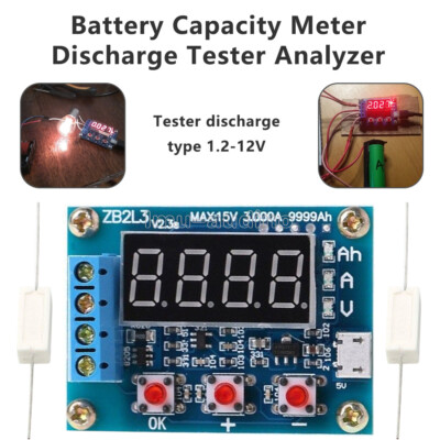 Battery Capacity Meter Discharge Tester 18650 Li-ion Lithium Lead-Acid 1.2V-12v