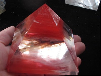 416g red SMELTING SMELT QUARTZ CRYSTAL PYRAMID HEALING