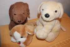 3 Hunde Konvolut: Plüschfigur Stoff-, Plüschtier Kuscheltier