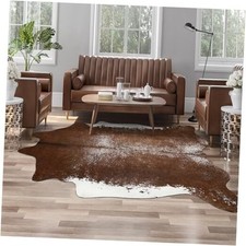 Western Decor Faux Fur Cowhide Rug, Middle Size Premium Animal Skin Cow Hide