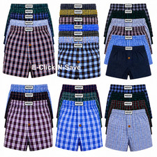 3 6 12 Pack Men's Plaid Boxer Shorts Multi Color Cotton Blend Underwear S-3XL