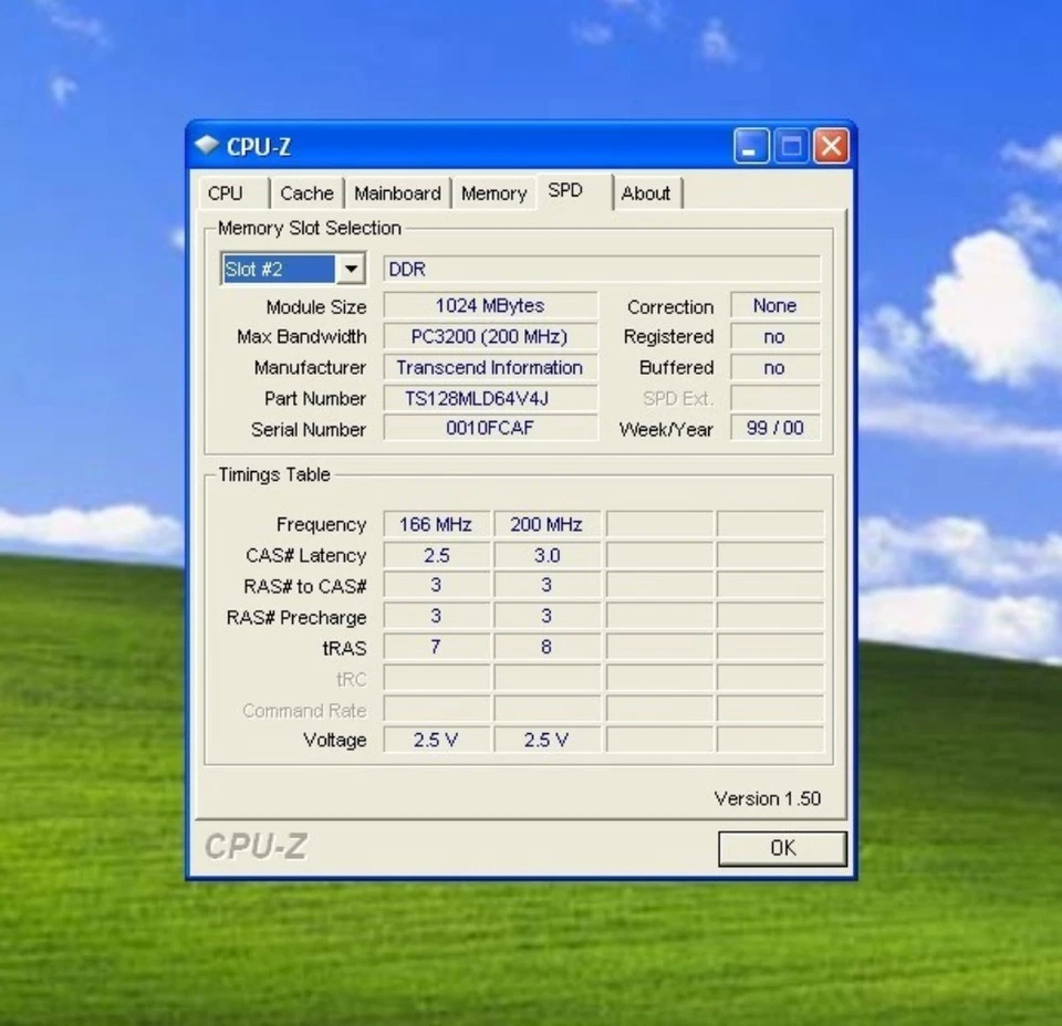 2GB 2x1GB PC3200 RAMJET TRANSCEND TS128MLD64V4J DDR-400 KIT DDR1 HEATSPREADER - Image 2 of 3
