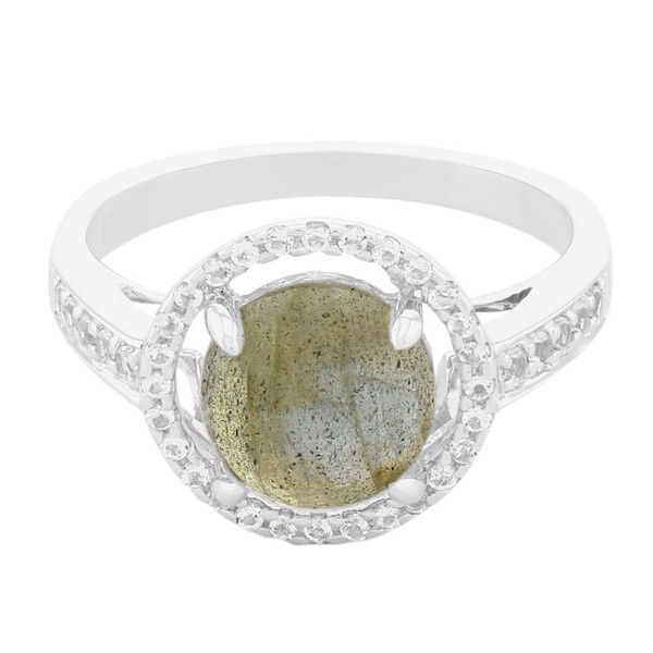 Cavill Damenring Sterlingsilber Labradorit 1,84Ct Topas 2,04Ct Elegant-image