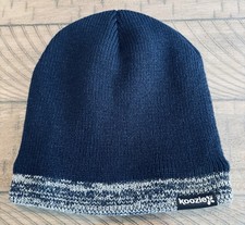New Koozie Knitted Beanie Navy Blue/Grey Stri...