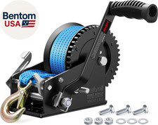 3500 Lbs Boat Trailer Winch With Strap Heavy Duty Hand Winch 2-way Ratchet 41