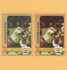 1972-73  OPC  Hockey  LOT 2  JEAN RATELLE  #48 A - B  Rare Tough ERROR Card