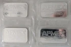 1 oz APMEX Silver Bar (Lot of 4)