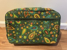 Vintage Bantam Travelware Fabric Suitcase Luggage Groovy Flowers