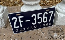 Batman 1966 Batmobile Batman -all Aluminum Prop License Plate 2f-3567 Hero