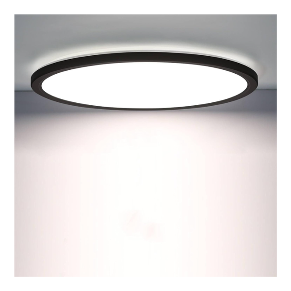Deckenlampe Schwarz 18W 1800Lm 4000K Rund Bewegungsmelder Bad Flur 22Cm Ultra-image