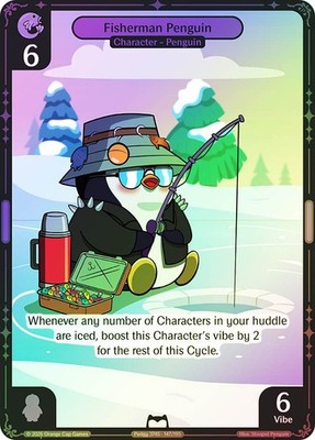 Vibes TCG  FISH FOIL  Fisherman Penguin  - Birb & Pengu Card # 147
