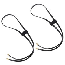 2Set 33.7" PU Leather Drawstring Pull String Purse Strap for Bucket Bag Black