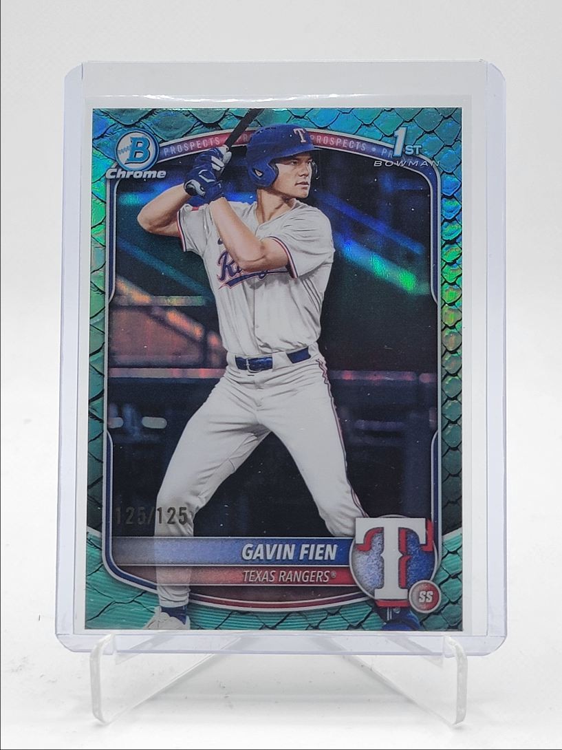 GAVIN FIEN 2025 BOWMAN CHROME DRAFT 1ST AQUA REPTILIAN /125 Q1300