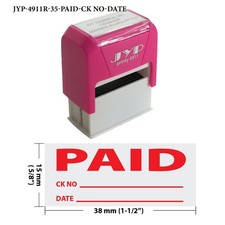 PAID With Check and Date Self-Inking Stamp -Pink
