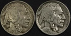 Lot of 2x 1913 Type 1 & Type 2 Buffalo Nickels 5C *MINOR LAMINATION MINT ERRORS*